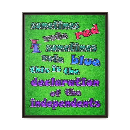 declaration of the independents - framed canvas art (green turf)