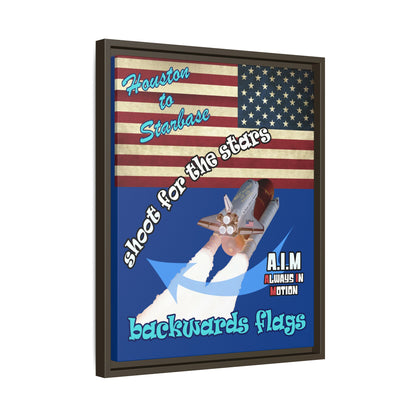 shoot for the stars - framed canvas art (dark blue)