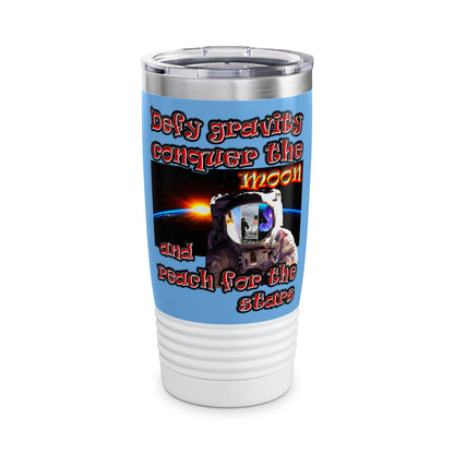 defy conquer reach - Ringneck Tumbler, 20oz (light blue)