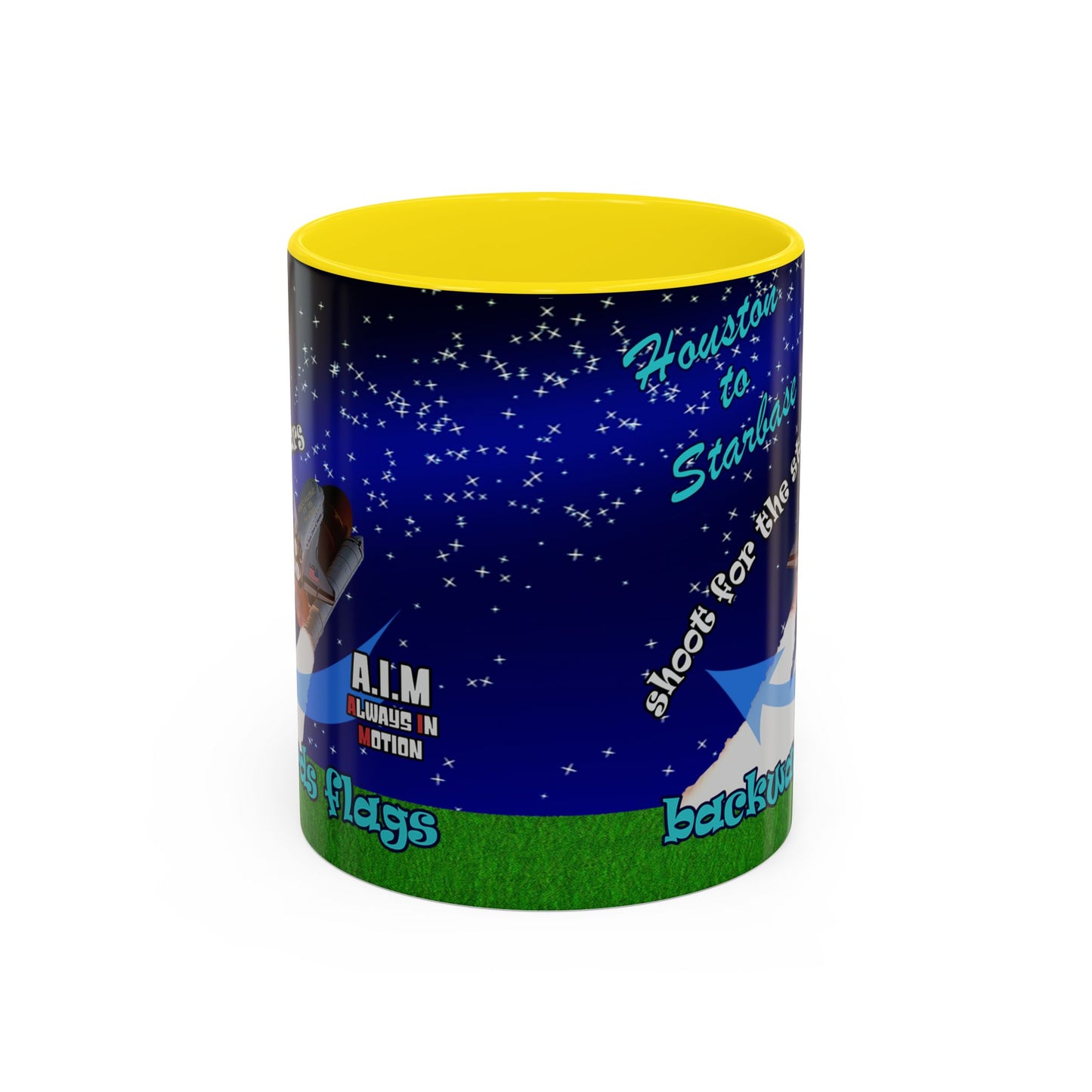 shoot for the stars - Accent Mug ('snoops' background)