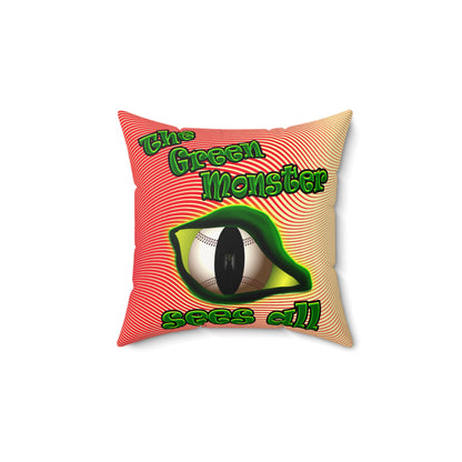 green monster - Faux Suede Square Pillow - (yellow-orange wave)