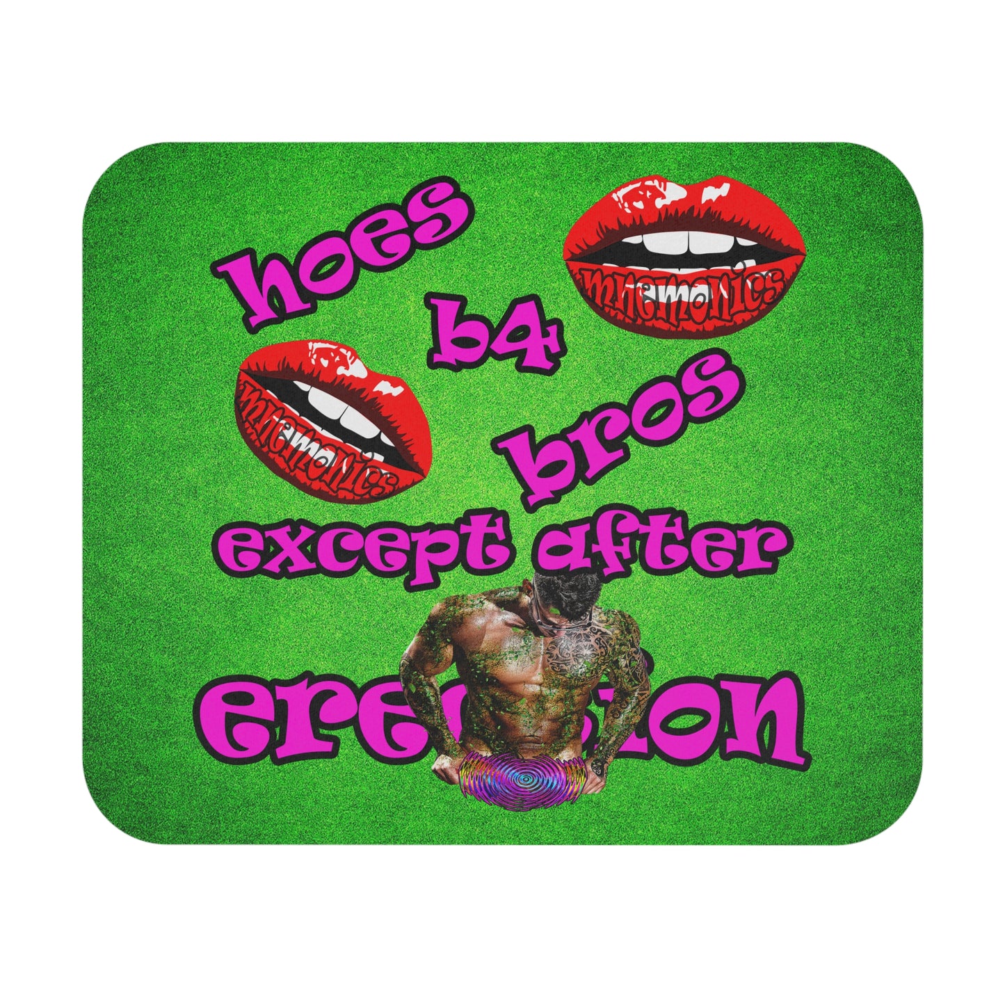 hoes b4 bros - Mouse Pad (Rectangle) (green turf)