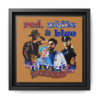 rw&b lives matter - framed canvas art (light brown)
