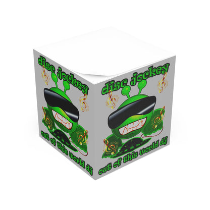disc jockey - note cube (light grey)