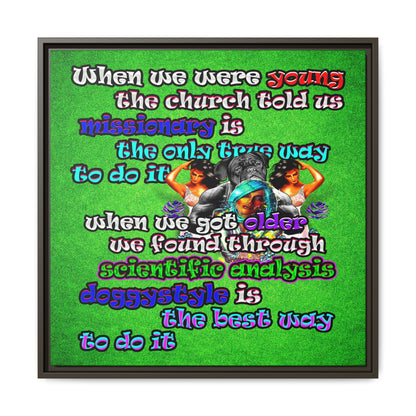 doggystyle - framed canvas art (green turf)