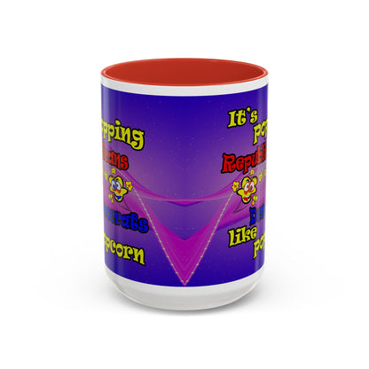 popping like popcorn - Accent Mug (purple-pink wave)