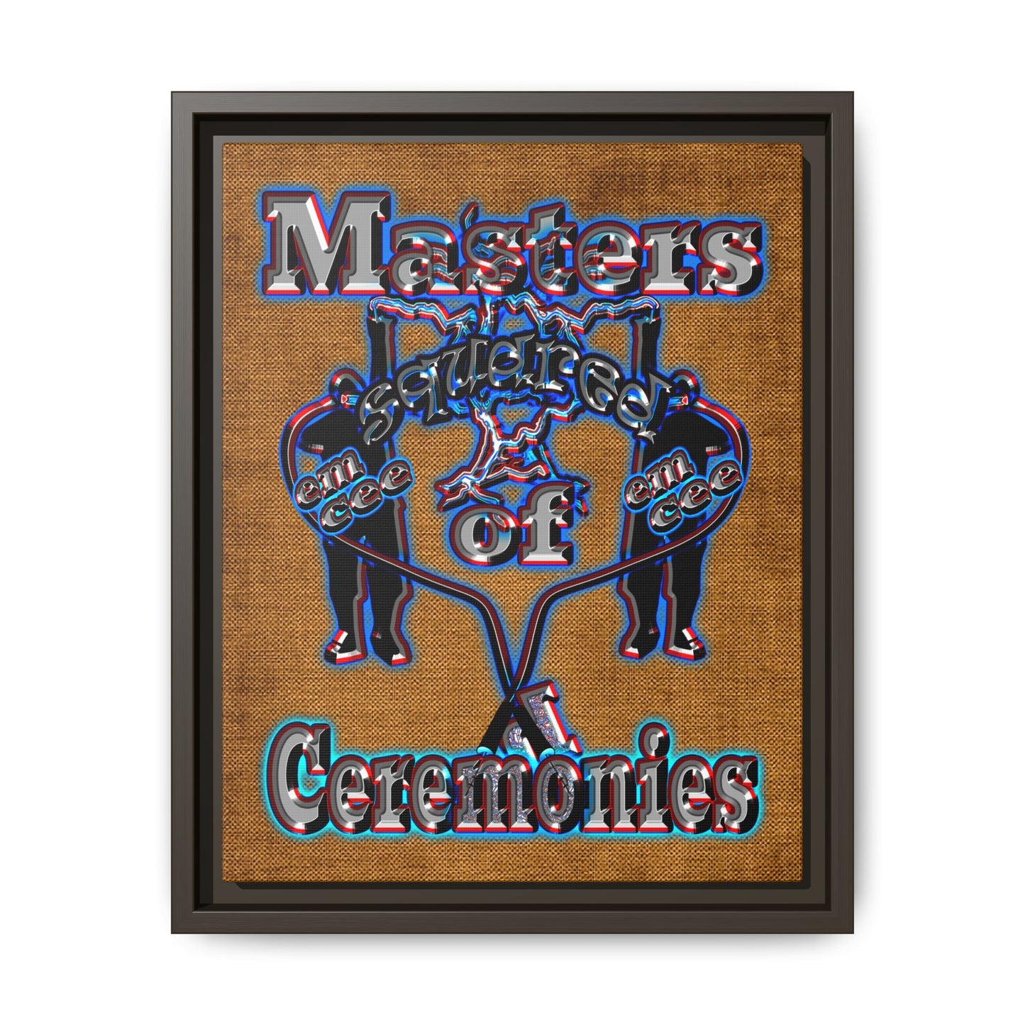 em cee squared - framed canvas art (brown papyrus)