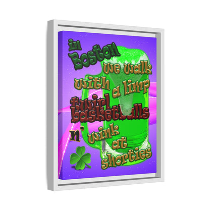 celtics logo - framed canvas art (purple-pink wave)