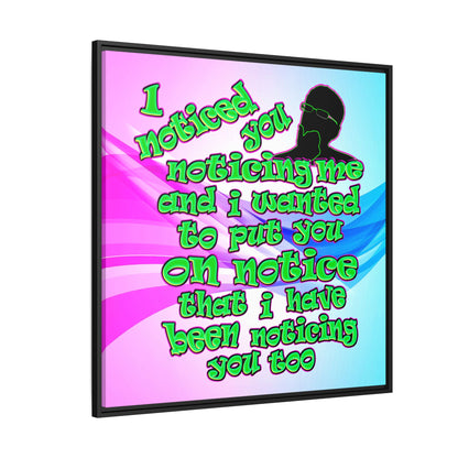noticed you noticing - framed canvas art (light blue-pink wave)