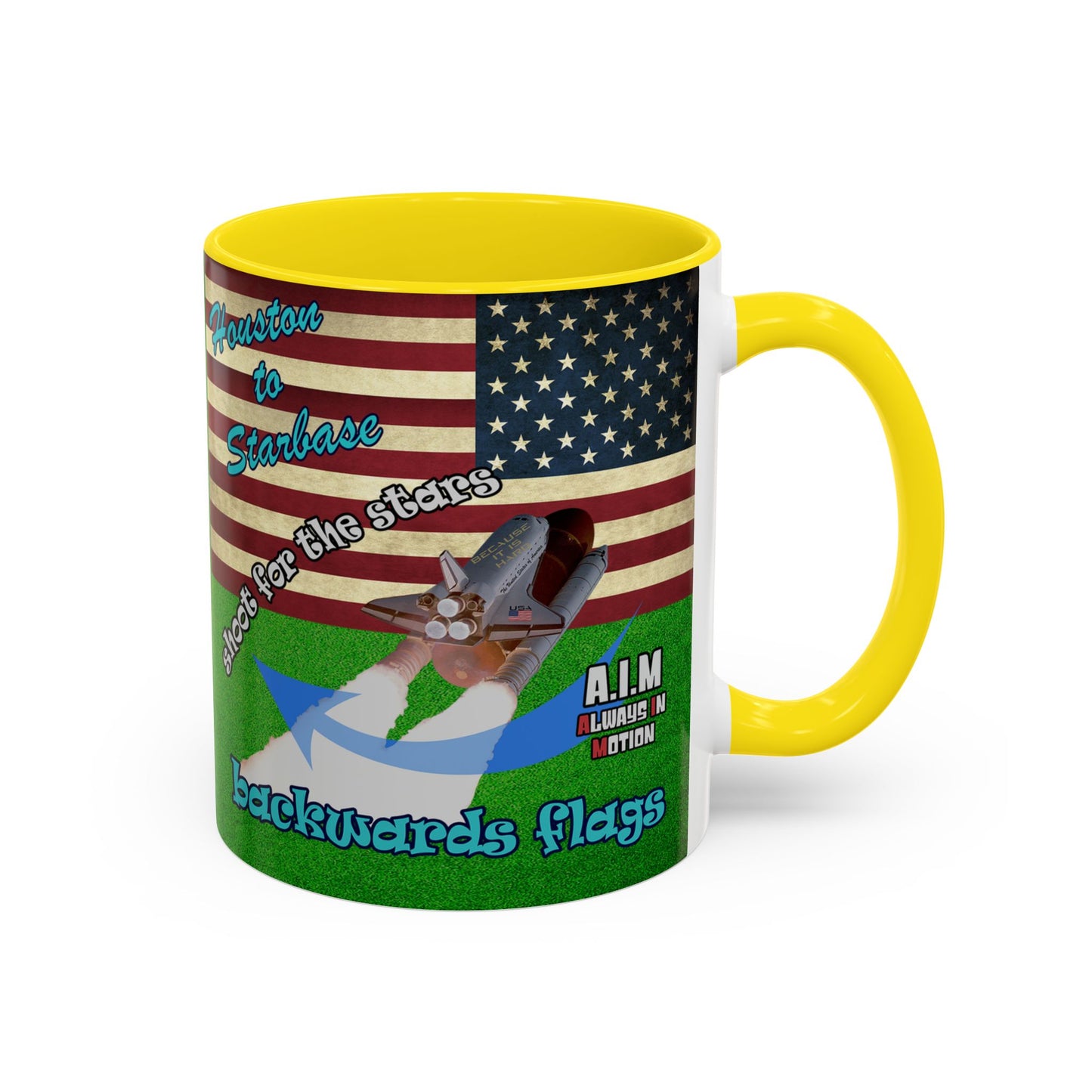 shoot for the stars - Accent Mug (green turf)