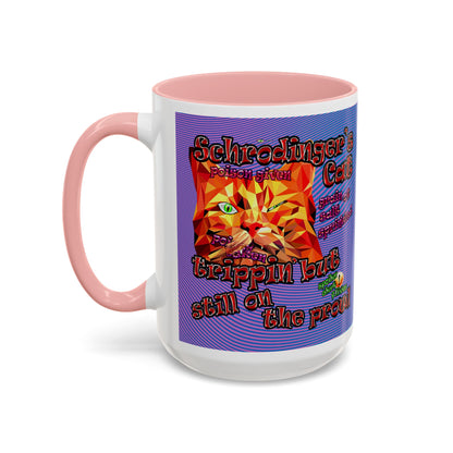 schrodinger's cat - Accent Mug (light blue-purple wave)