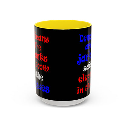 donkeys and elephants - Accent Mug (black)