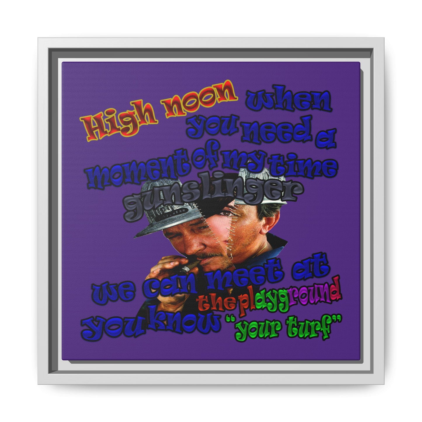 high noon - framed canvas art (purple)