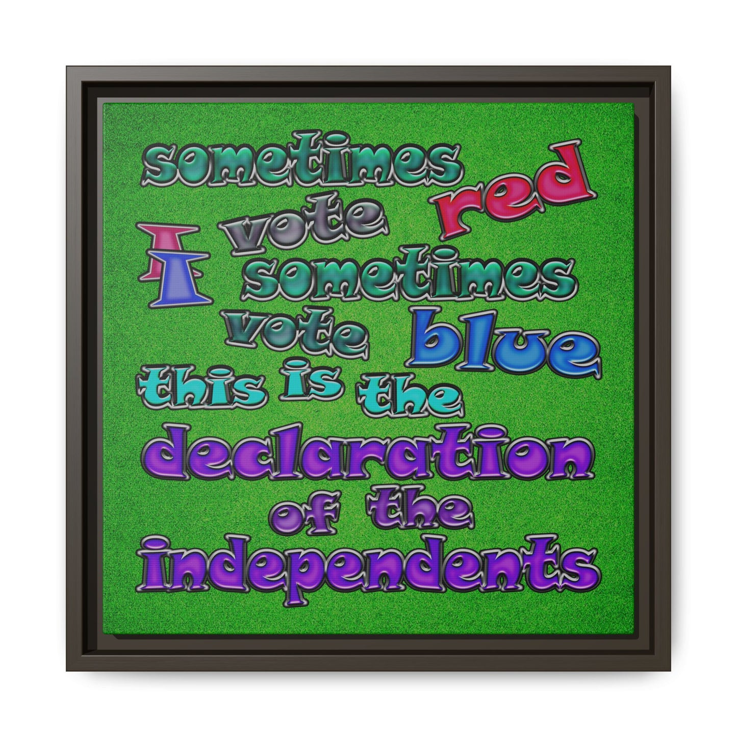 declaration of the independents - framed canvas art (green turf)