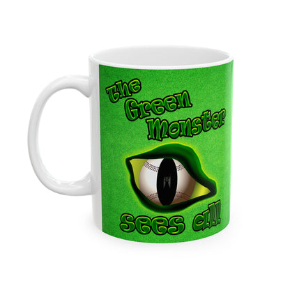 green monster - White Mug (green turf)