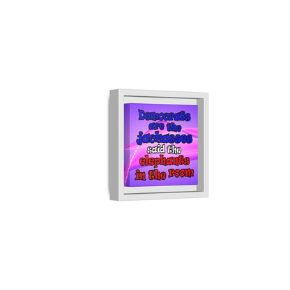 donkeys and elephants - framed canvas art (purple-pink wave)