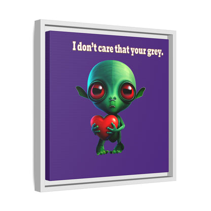 I don't care that your grey - framed canvas art (purple)