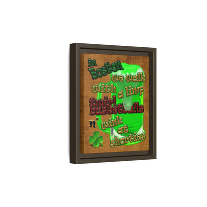 celtics logo - framed canvas art (brown papyrus)