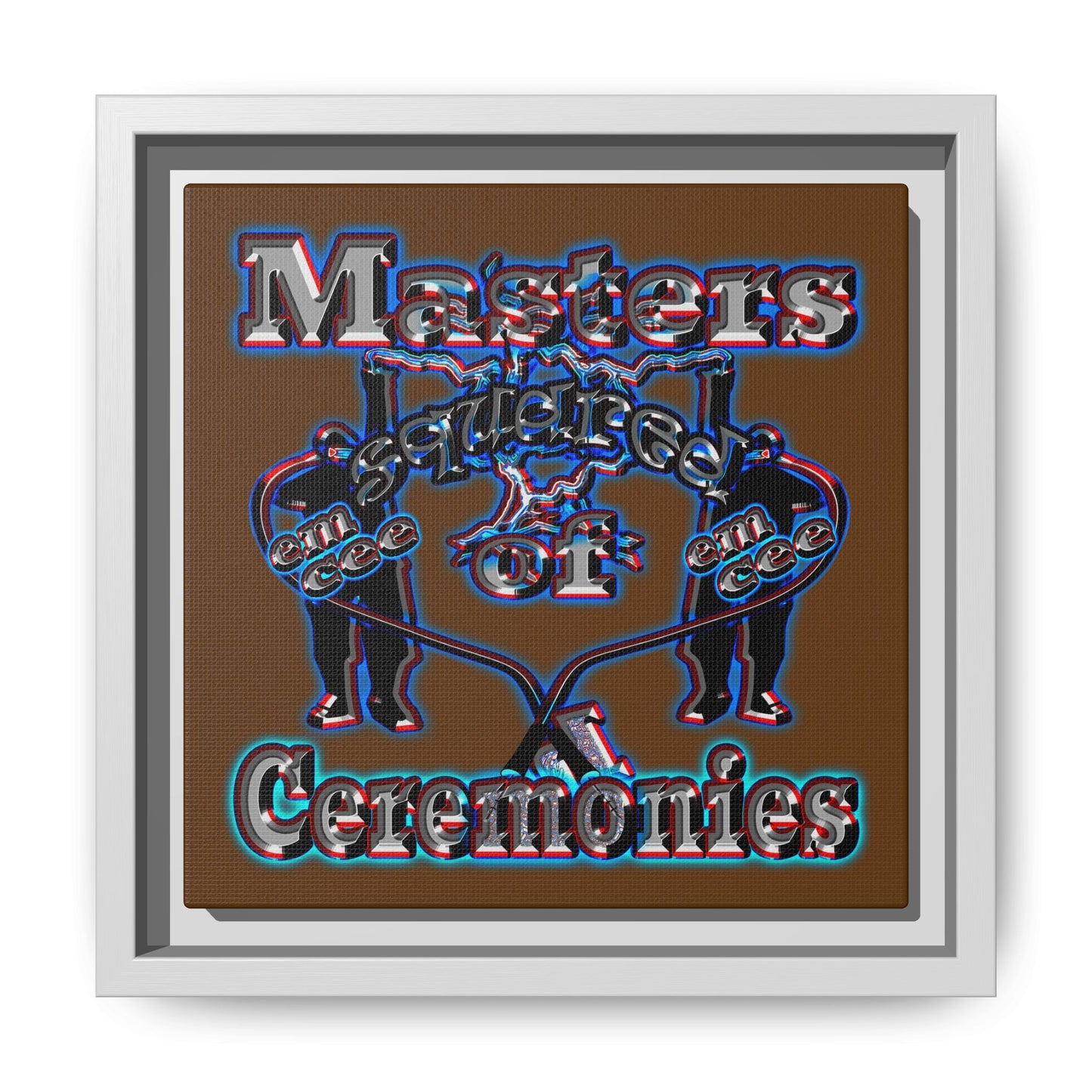 em cee squared - framed canvas art (brown)