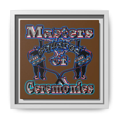 em cee squared - framed canvas art (brown)