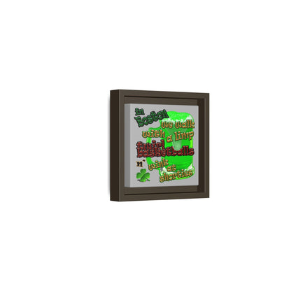 celtics logo - framed canvas art (light grey)