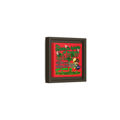 christmas spirits of boston - framed canvas art (red)