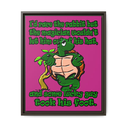 turtle race - framed canvas art (pink)
