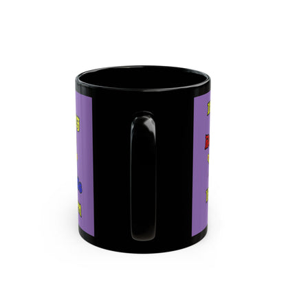 popping like popcorn - Black Mug (light purple)