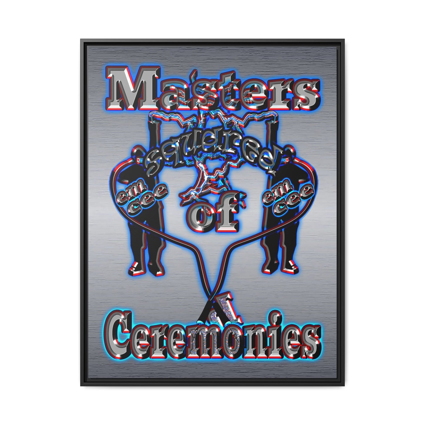 em cee squared - framed canvas art (brushed nickel)