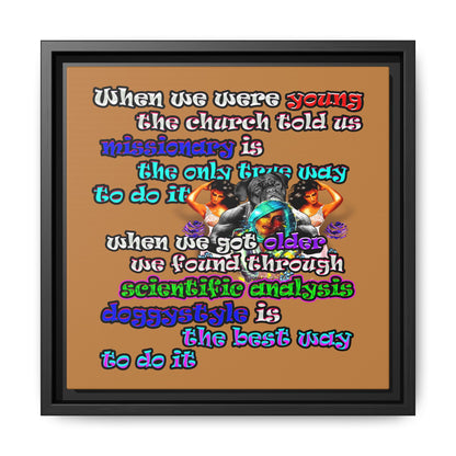 doggystyle - framed canvas art (light brown)