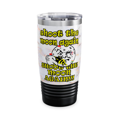 shoot the moon again - Ringneck Tumbler, 20oz (white marble)