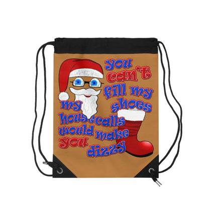 santa's shoes - Drawstring Bag (light brown)