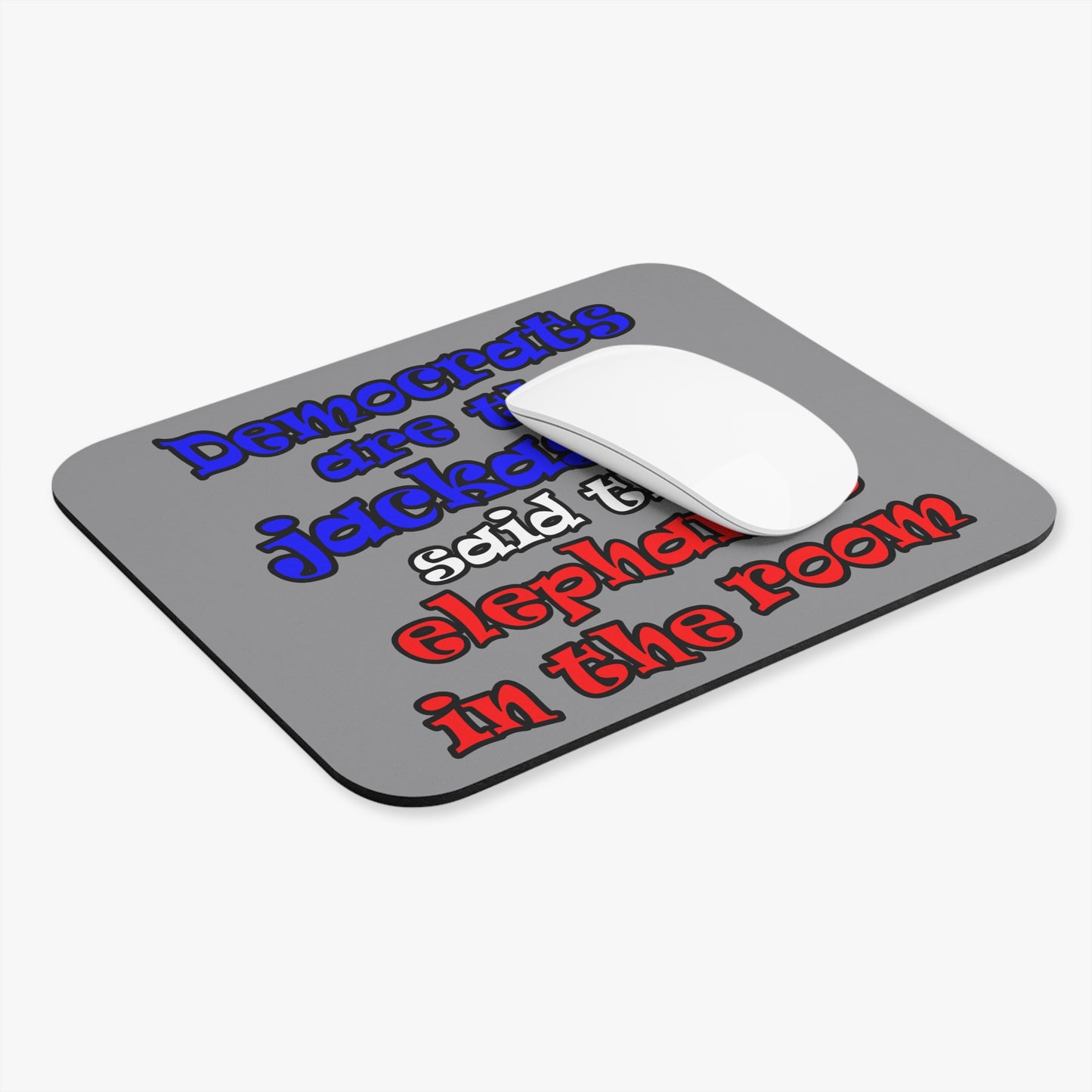 donkeys and elephants - Mouse Pad (Rectangle) (grey)