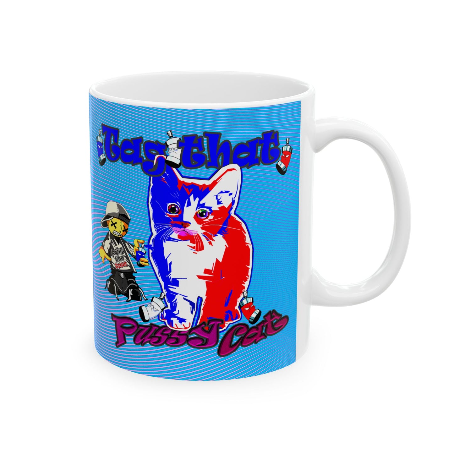 tag that - White Mug (light blue-purple wave)