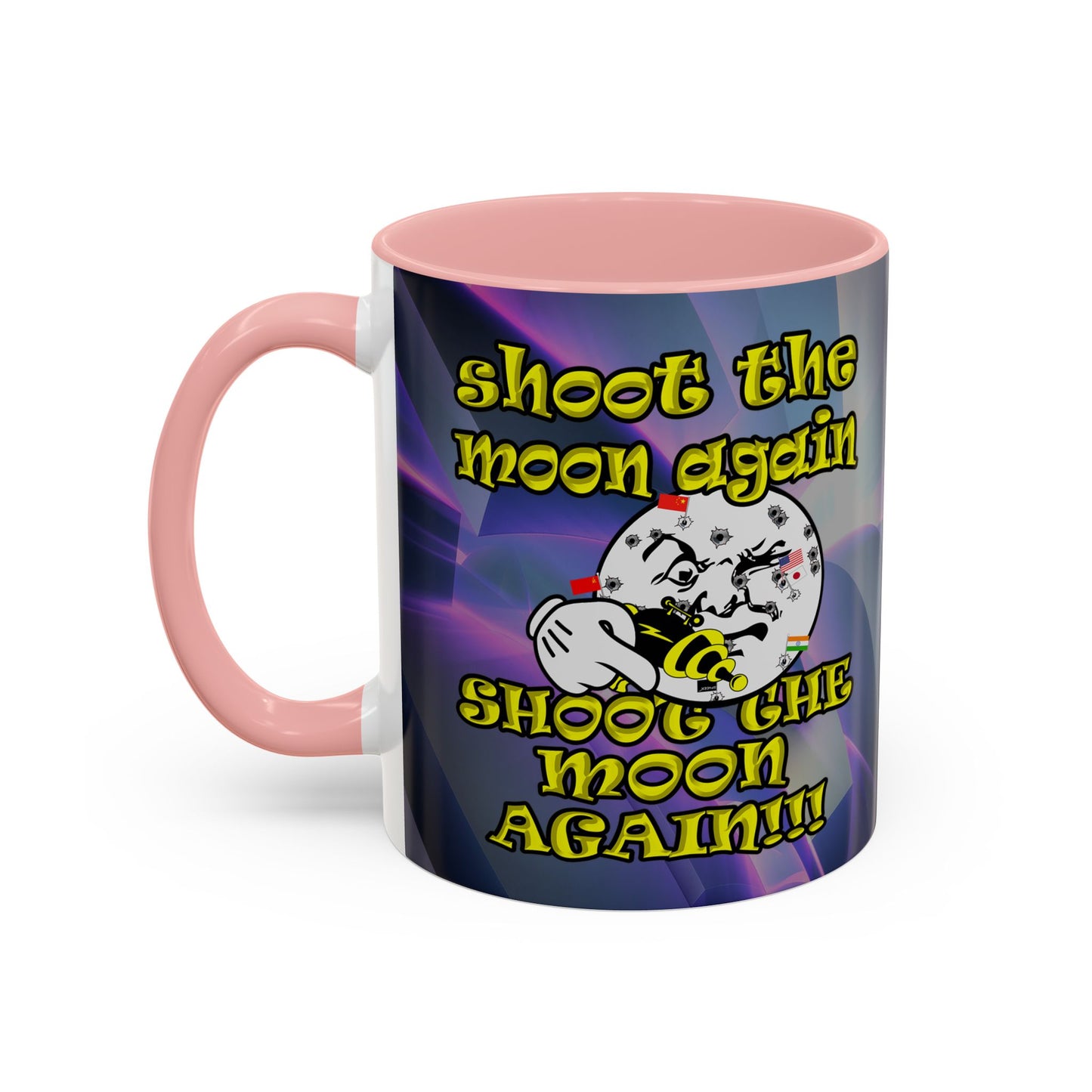 shoot the moon again - Accent Mug (grey-pink wave)