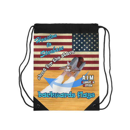 shoot for the stars - Drawstring Bag (butterscotch wood finish)