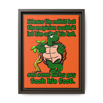 turtle race - framed canvas art (orange)