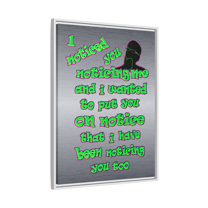 noticed you noticing - framed canvas art (brushed nickel)