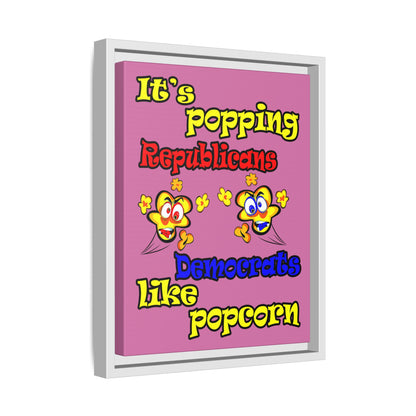 popping like popcorn - framed canvas art (light pink)