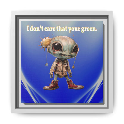 I don't care that your green - framed canvas art (blue-white wave)