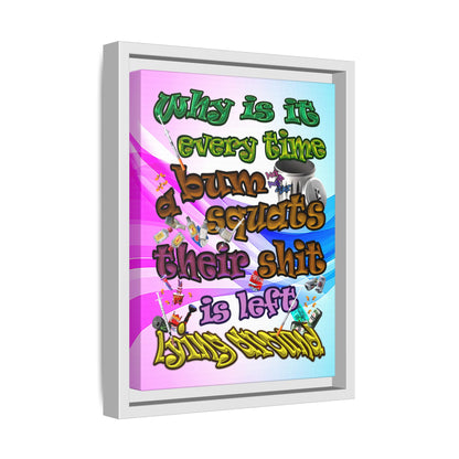 the bum's shit - framed canvas art (light blue-pink wave)