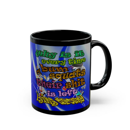 the bum's shit - Black Mug (blue-white wave)