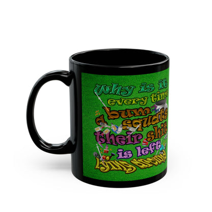 the bum's shit - Black Mug (green turf)