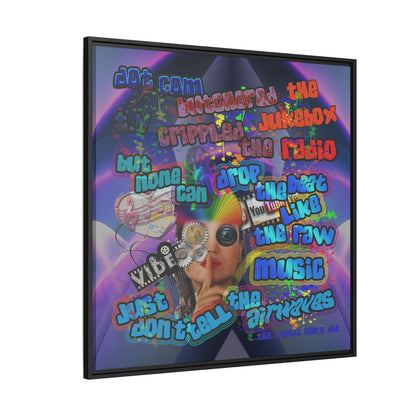 drop the beat - framed canvas art (grey-pink wave)