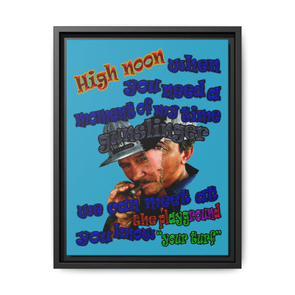 high noon - framed canvas art (turquoise)