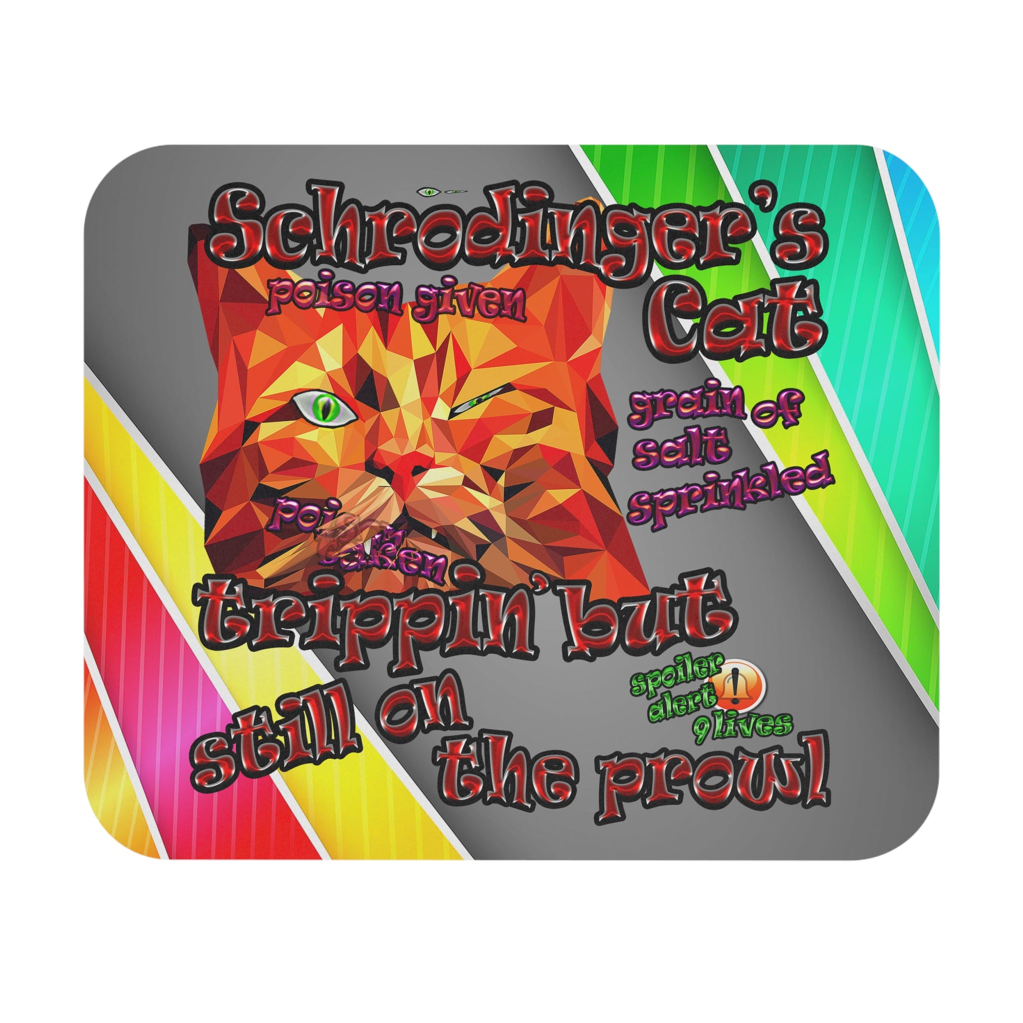 schrodinger's cat - Mouse Pad (Rectangle) (rainbow split)