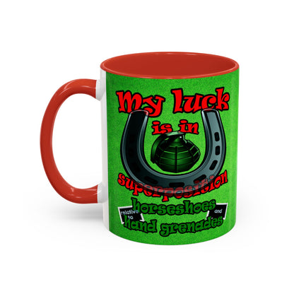my luck - Accent Mug (green turf)
