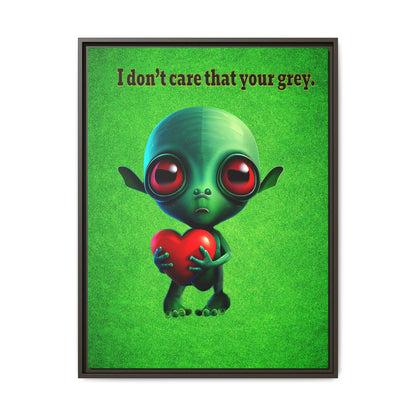 I don't care that your grey - framed canvas art (green turf)
