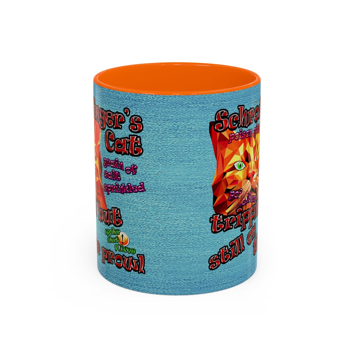 schrodinger's cat - Accent Mug (faded blue)