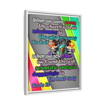 doggystyle - framed canvas art (rainbow split)